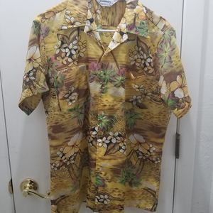 Mens Townsley Vintage Polyester shirt Hawaiian Medium